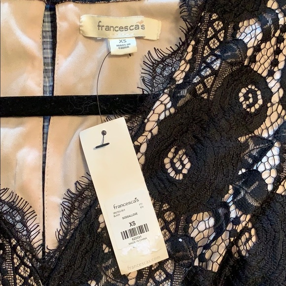 NWT Francesca’s Black and Tan lace romper - Picture 6 of 6